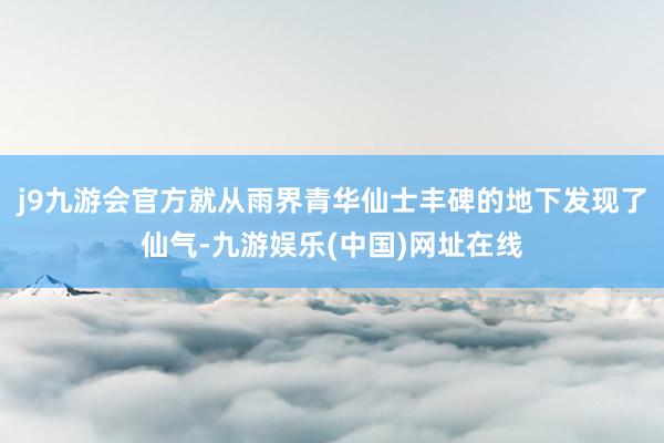 j9九游会官方就从雨界青华仙士丰碑的地下发现了仙气-九游娱乐(中国)网址在线